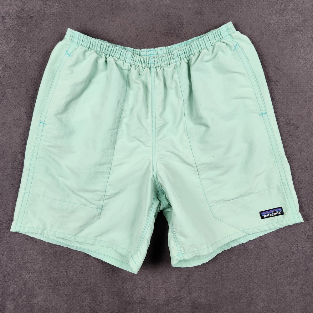 Patagonia Baggies Shorts Mens Medium Thin Ice Green NetPlus 6.5 Inseam Unlined